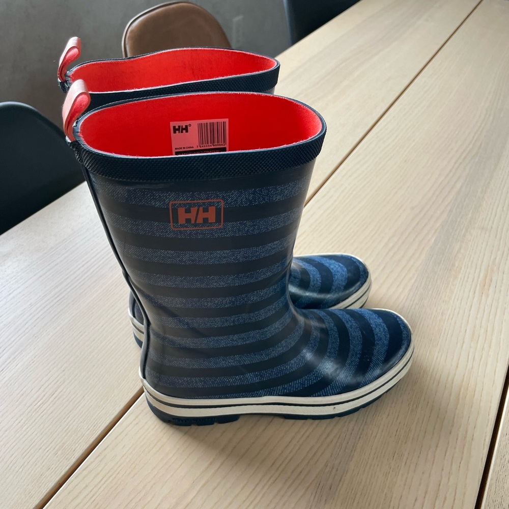 Helly Hansen Midsund womens Striped Rain Boots, size 7 Helly Hansen rubber boots
